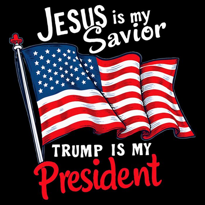 Jesus Is My Savior Trump Is My President Flat Bill Trucker Hat