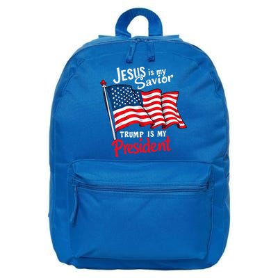 Jesus Is My Savior Trump Is My President 16 in Basic Backpack