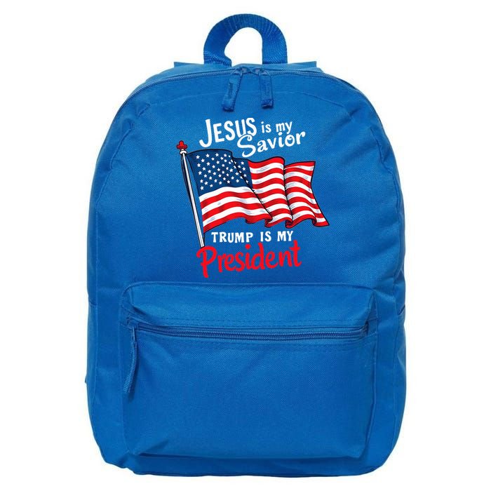 Jesus Is My Savior Trump Is My President 16 in Basic Backpack