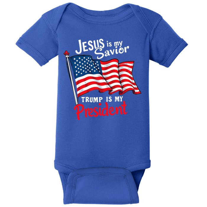 Jesus Is My Savior Trump Is My President Baby Bodysuit
