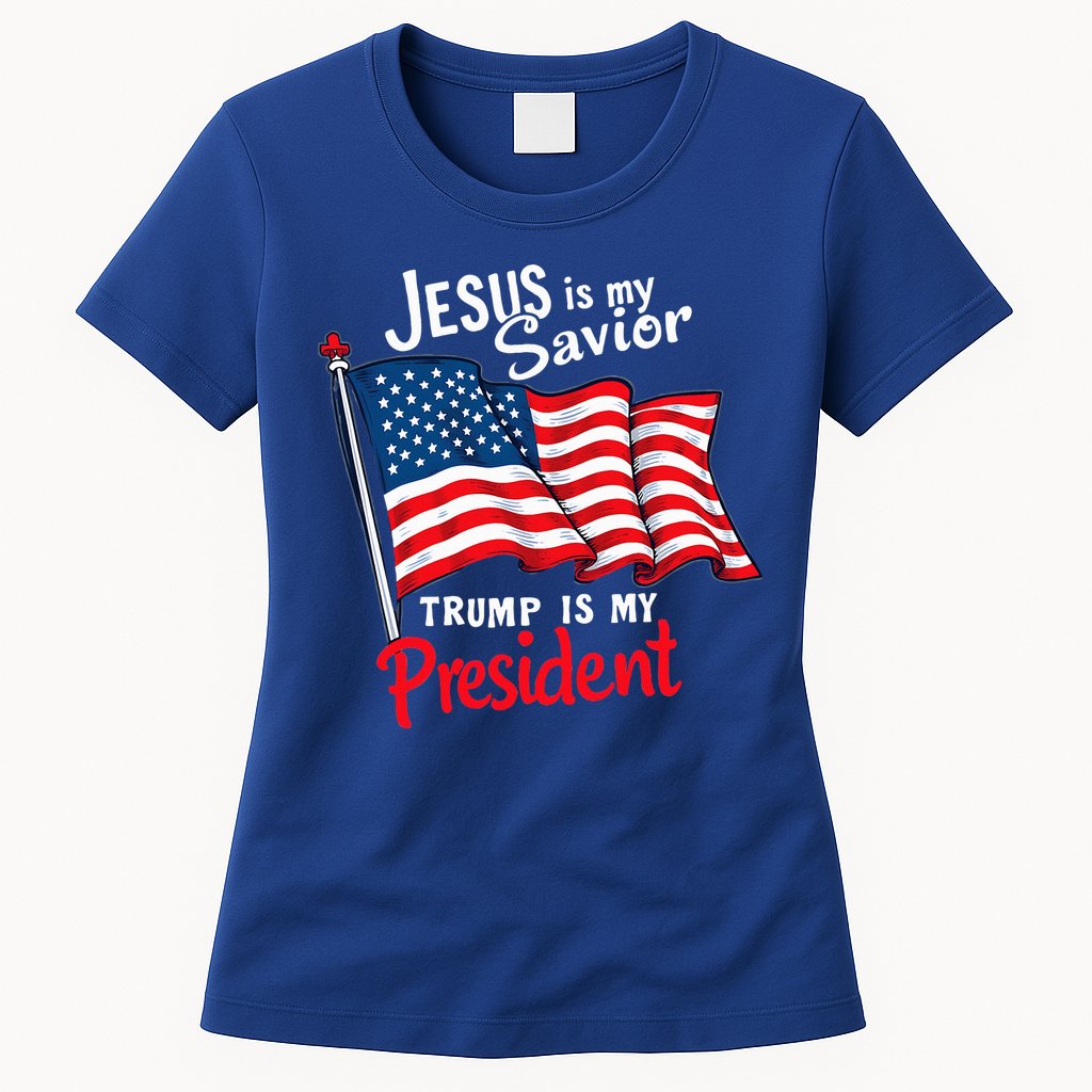 Jesus Is My Savior Trump Is My President Womens T-Shirt