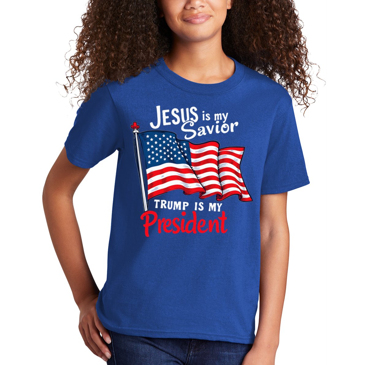 Jesus Is My Savior Trump Is My President Kids T-Shirt