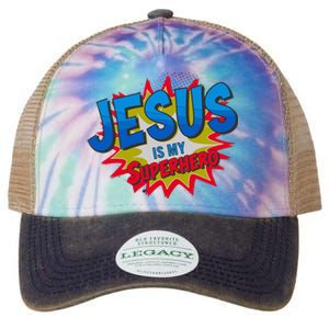 Jesus Is My Superhero Legacy Tie Dye Trucker Hat