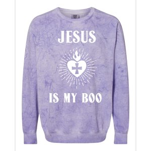 Jesus Is My Boo Funny Christian Halloween Cute Gift Colorblast Crewneck Sweatshirt