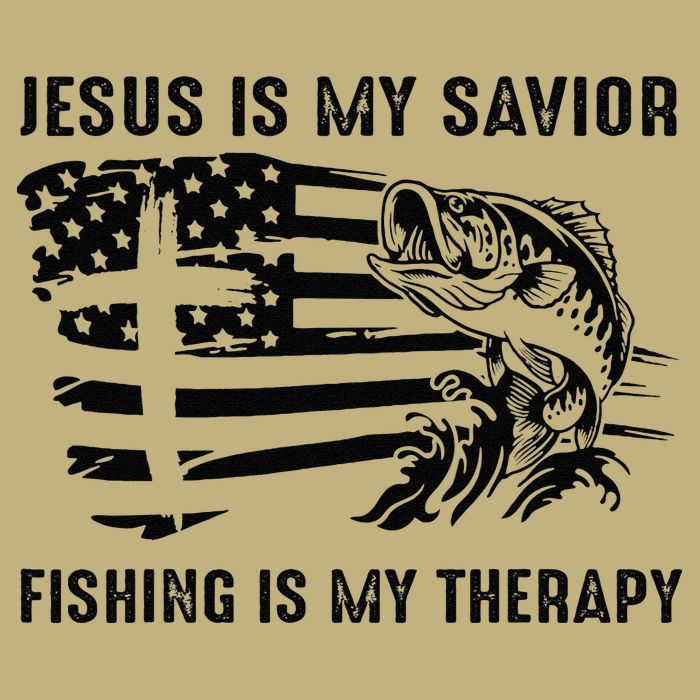 Jesus Is My Savior Fishing Is My Therapy American Flag Yupoong Adult 5-Panel Trucker Hat
