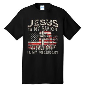 Jesus Is My Savior Trump Is My President Tall T-Shirt