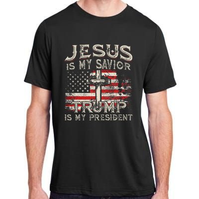 Jesus Is My Savior Trump Is My President Adult ChromaSoft Performance T-Shirt