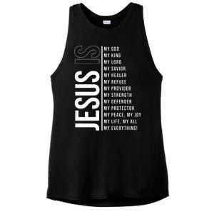 Jesus Is My Lord My Everything Christianity Quote Ladies PosiCharge Tri-Blend Wicking Tank