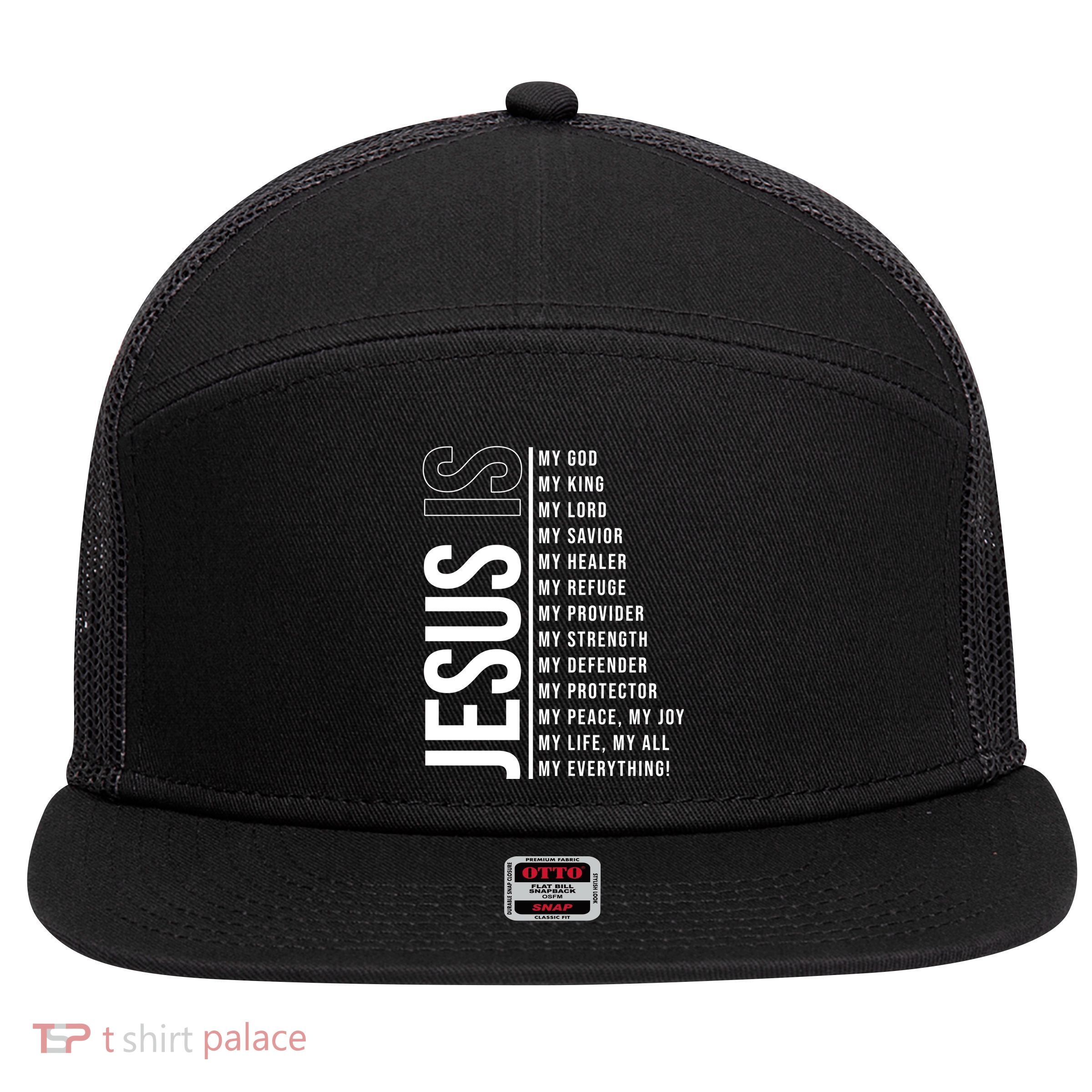 Jesus Is My Lord My Everything Christianity Quote 7 Panel Mesh Trucker Snapback Hat