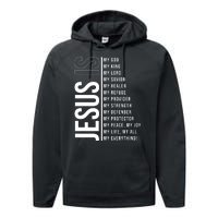 Jesus Is My Lord My Everything Christianity Quote Performance Fleece Hoodie