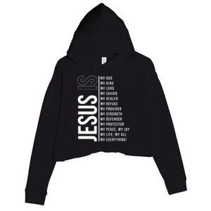 Jesus Is My Lord My Everything Christianity Quote Crop Fleece Hoodie