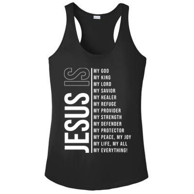 Jesus Is My Lord My Everything Christianity Quote Ladies PosiCharge Competitor Racerback Tank