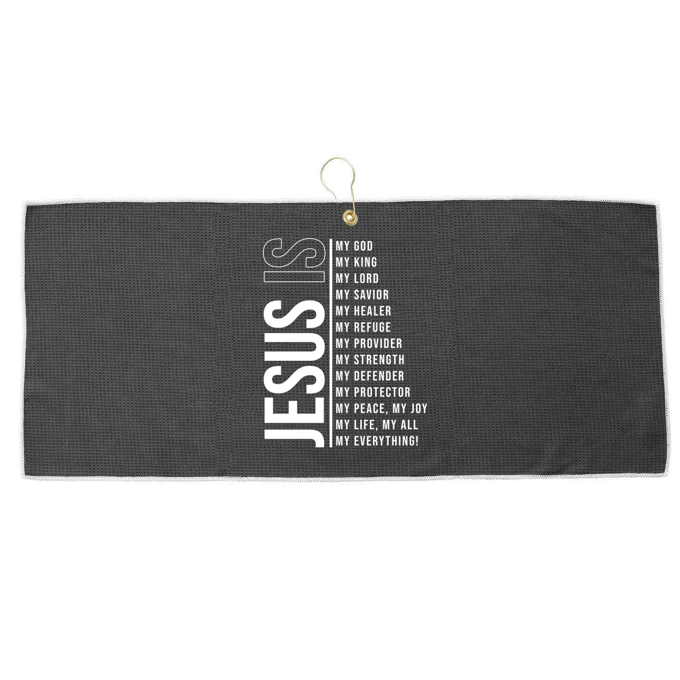 Jesus Is My Lord My Everything Christianity Quote Large Microfiber Waffle Golf Towel