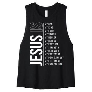 Jesus Is My Lord My Everything Christianity Quote Women's Racerback Cropped Tank