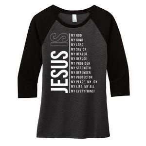 Jesus Is My Lord My Everything Christianity Quote Women's Tri-Blend 3/4-Sleeve Raglan Shirt