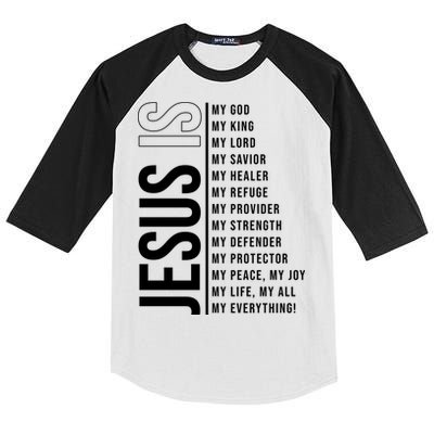 Jesus Is My Lord My Everything Christianity Quote Kids Colorblock Raglan Jersey