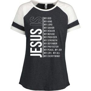 Jesus Is My Lord My Everything Christianity Quote Enza Ladies Jersey Colorblock Tee