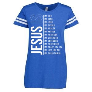 Jesus Is My Lord My Everything Christianity Quote Enza Ladies Jersey Football T-Shirt