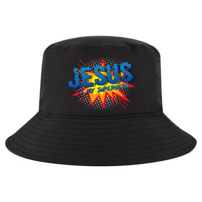 Jesus Is My Superhero Cute Powerful Christian Gift Comic Cool Comfort Performance Bucket Hat