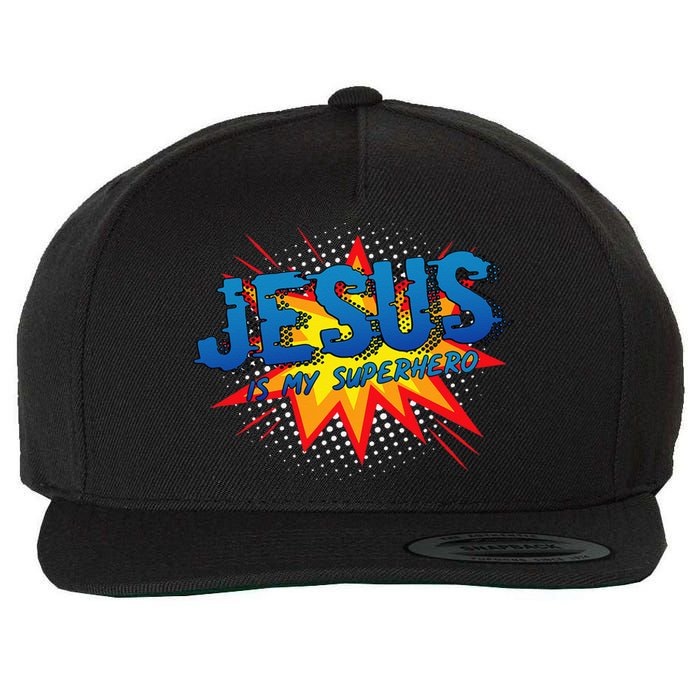 Jesus Is My Superhero Cute Powerful Christian Gift Comic Wool Snapback Cap