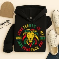 Juneteenth Is My Independence Day Lion Free Ish Since 1865 Hoodie