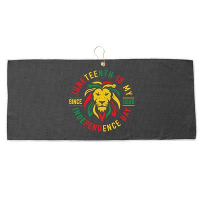 Juneteenth Is My Independence Day Lion Free Ish Since 1865 Large Microfiber Waffle Golf Towel