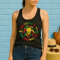 Juneteenth Is My Independence Day Lion Free Ish Since 1865 Womens Tank Top