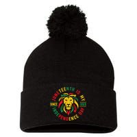 Juneteenth Is My Independence Day Lion Free Ish Since 1865 Pom Pom 12in Knit Beanie
