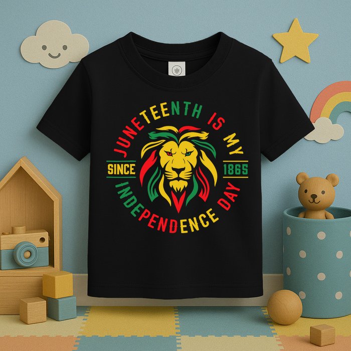 Juneteenth Is My Independence Day Lion Free Ish Since 1865 Toddler T-Shirt