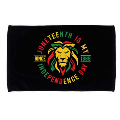 Juneteenth Is My Independence Day Lion Free Ish Since 1865 Microfiber Hand Towel