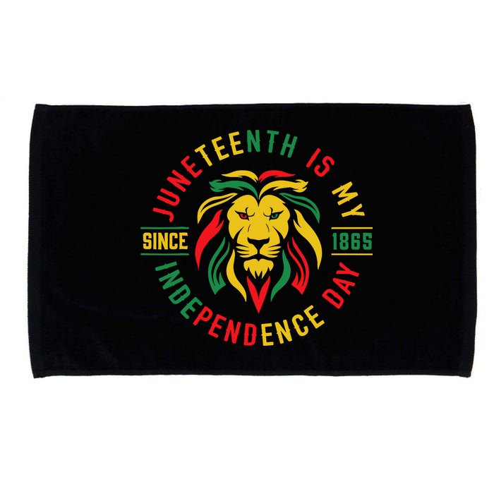 Juneteenth Is My Independence Day Lion Free Ish Since 1865 Microfiber Hand Towel