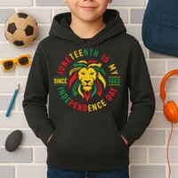Juneteenth Is My Independence Day Lion Free Ish Since 1865 Kids Hoodie