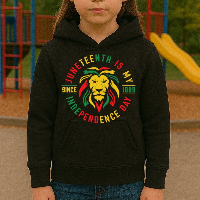 Juneteenth Is My Independence Day Lion Free Ish Since 1865 Kids Hoodie