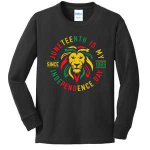 Juneteenth Is My Independence Day Lion Free Ish Since 1865 Kids Long Sleeve Shirt