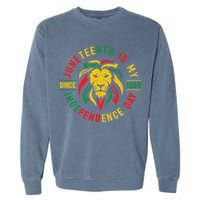 Juneteenth Is My Independence Day Lion Free Ish Since 1865 Garment-Dyed Sweatshirt