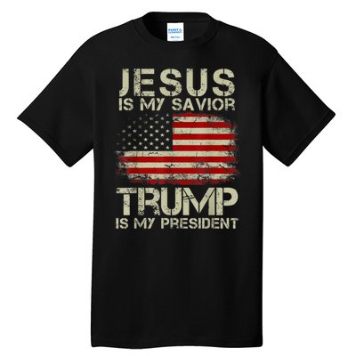 Jesus Is My Savior Trump Is My President Tall T-Shirt