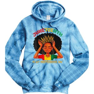 Juneteenth Is My Independence Day Black Black Queen Tie Dye Hoodie