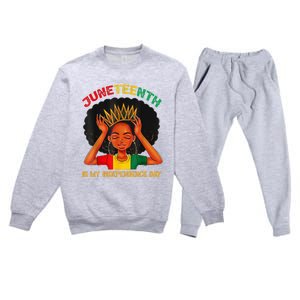 Juneteenth Is My Independence Day Black Black Queen Premium Crewneck Sweatsuit Set