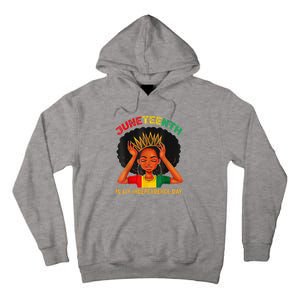 Juneteenth Is My Independence Day Black Black Queen Tall Hoodie