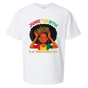 Juneteenth Is My Independence Day Black Black Queen Sueded Cloud Jersey T-Shirt