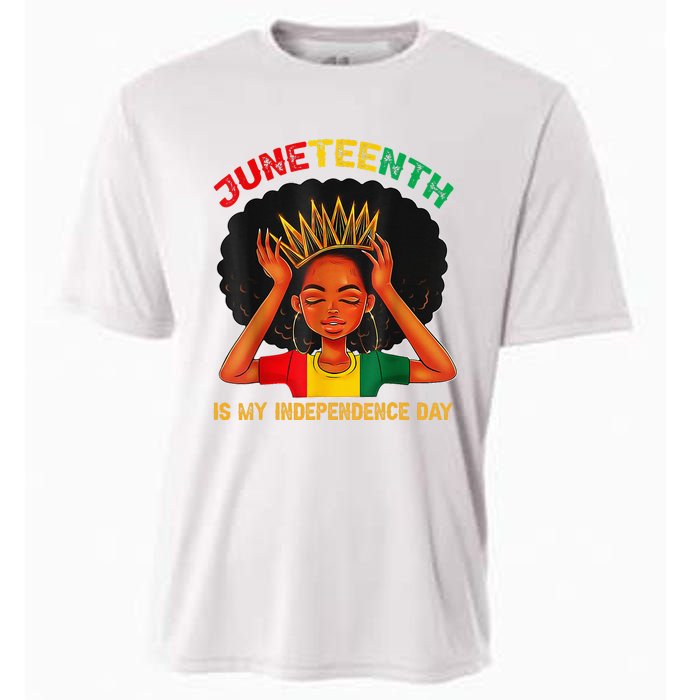 Juneteenth Is My Independence Day Black Black Queen Cooling Performance Crew T-Shirt