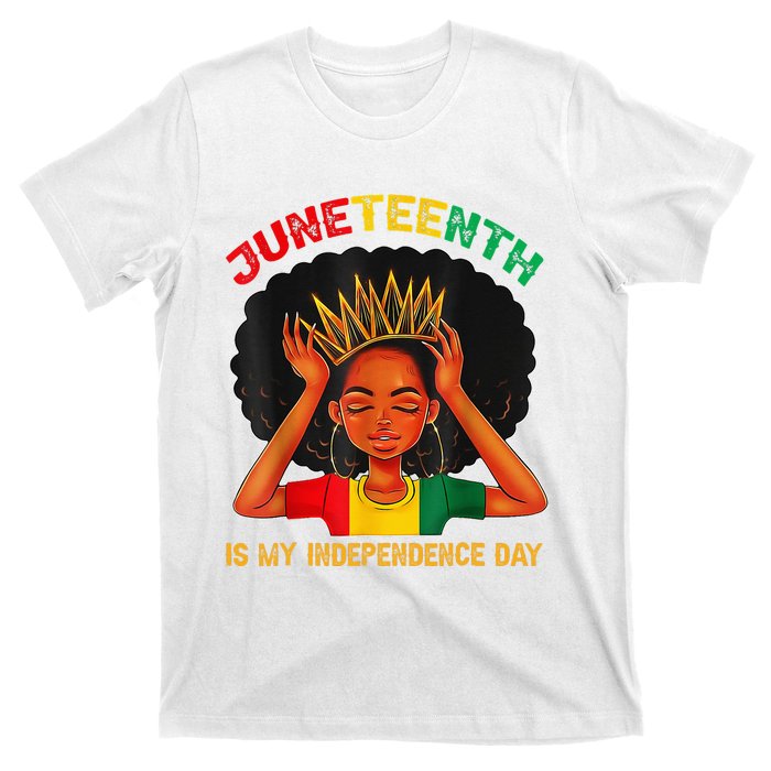 Juneteenth Is My Independence Day Black Black Queen T-Shirt