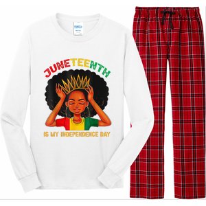 Juneteenth Is My Independence Day Black Black Queen Long Sleeve Pajama Set