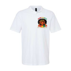 Juneteenth Is My Independence Day Black Black Queen Softstyle Adult Sport Polo