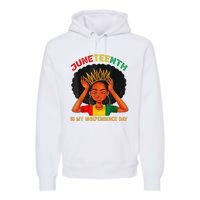 Juneteenth Is My Independence Day Black Black Queen Premium Hoodie