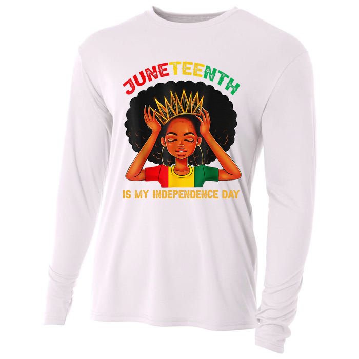 Juneteenth Is My Independence Day Black Black Queen Cooling Performance Long Sleeve Crew