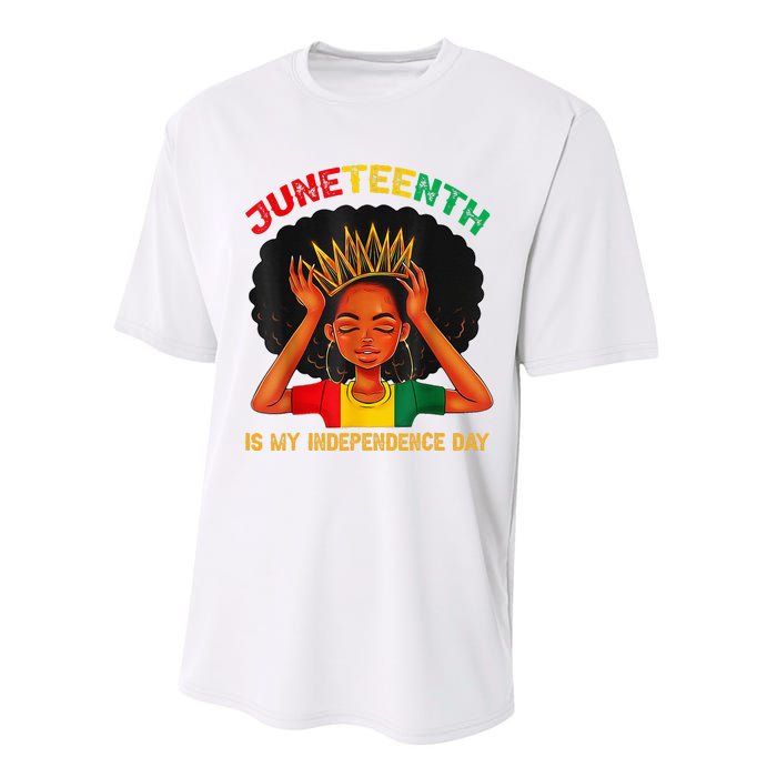 Juneteenth Is My Independence Day Black Black Queen Performance Sprint T-Shirt