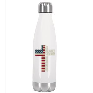 Jesus Is My Savior Trump Is My President Trump 2024 Election Gift Stainless Steel Insulated Water Bottle