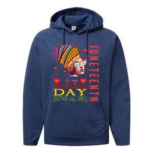 Juneteenth Is My Independence Day 1865 Juneteenth Celebrate Gift Performance Fleece Hoodie