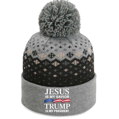 Jesus Is My Savior Trump Is My President Meaningful Gift The Baniff Cuffed Pom Beanie